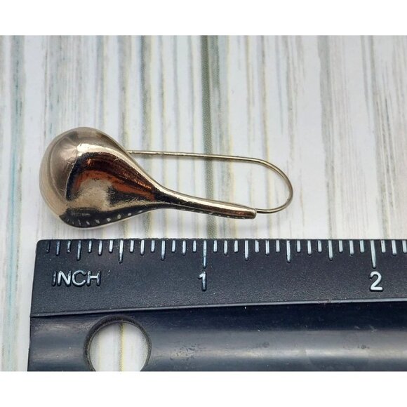 Silver Tone Long Hook Pierced Drop Dangle Earrings 1.5" - Picture 9 of 9